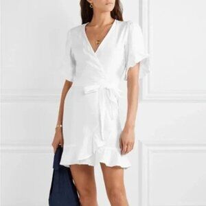 Honorine Edie Linen Wrap Dress Womens Size M Cottagecore Resortwear Boho Beachy